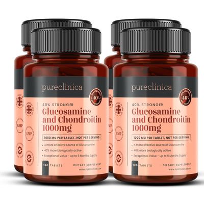 Glucosamine HCL and Chondroitin 1000mg X 720 Tablets (4 Bottles of 180) - 2 Years Supply