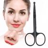 Naroote Rounded Curved Nose Hair Scissors, Eyebrow Scissors, Facial Hair Scissors For Men Black Stainless Steel with Travel Case For Mustache, Nose, Beard, Eyebrows, Eyelashes (Nose hair view 1