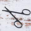 Naroote Rounded Curved Nose Hair Scissors, Eyebrow Scissors, Facial Hair Scissors For Men Black Stainless Steel with Travel Case For Mustache, Nose, Beard, Eyebrows, Eyelashes (Nose hair view 2