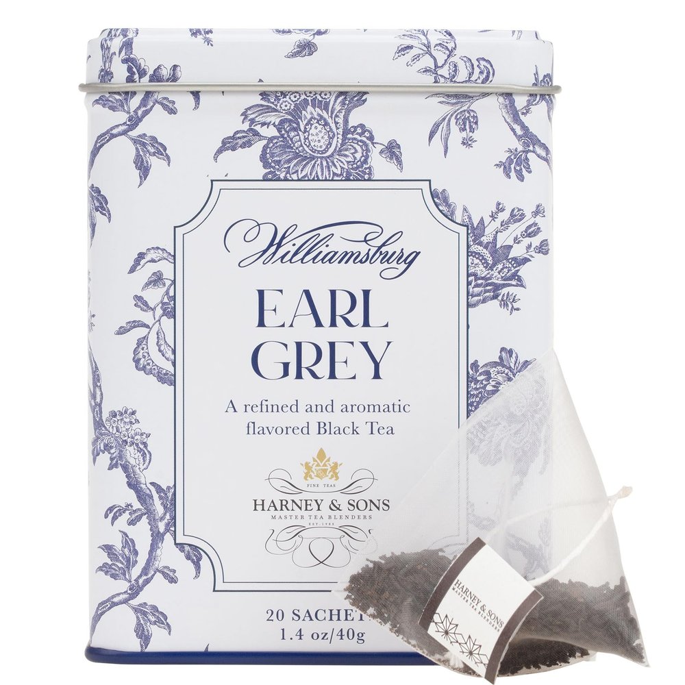 Harney & Sons Williamsburg Earl Grey, 20 sachets | Black Tea and Oolong Tea, with Bergamot Oil,