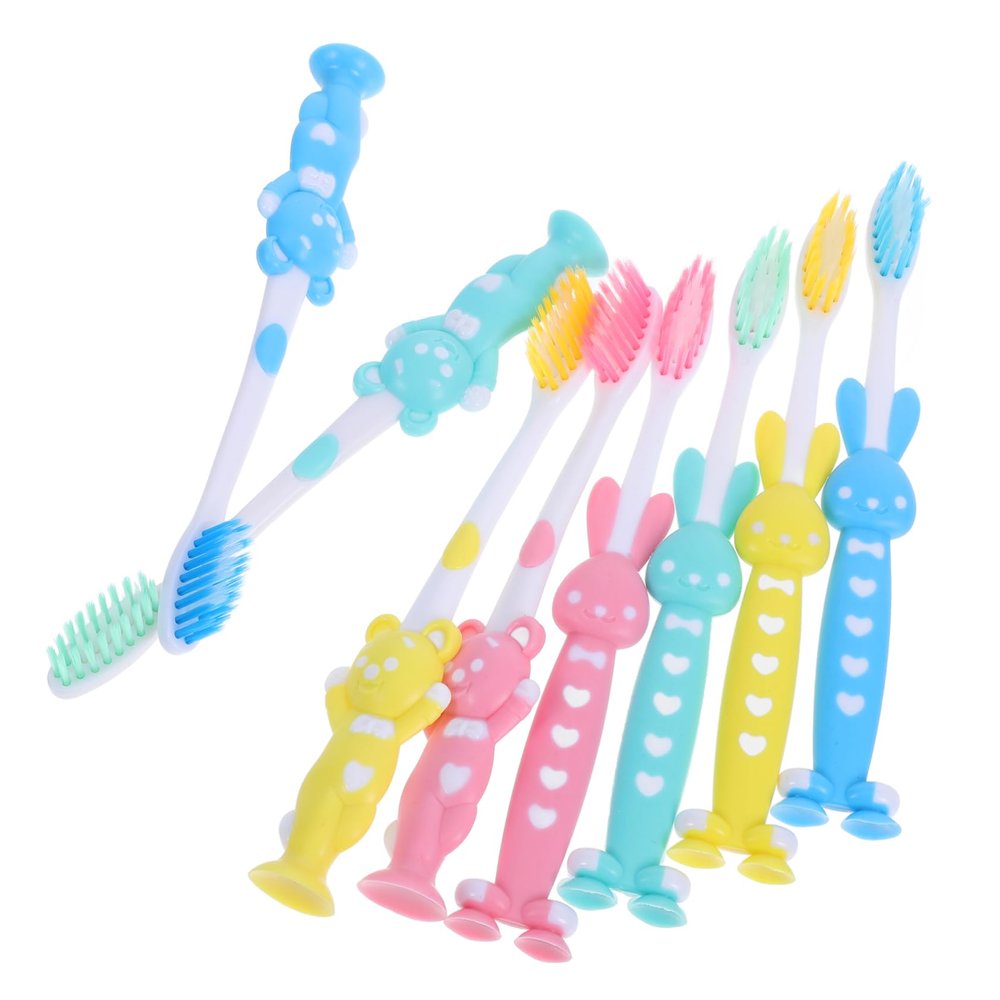 NULYLU 32pcs Boys and Girls Toothbrush Soft Bristles Cute Cartoon Design for Fun Oral Care Gentle Cleaning for Toddlers Includes Bear and Toothbrushes