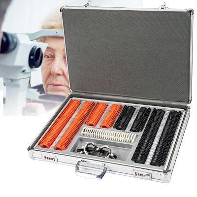 266pcs Trial Lens Plastic Optical Trial Lens Set Optometry Lens Optometry Box Trial Lens Equipment Eye Protection Accessories Ophthalmic Trial Case Lenses with Aluminum Storage Case