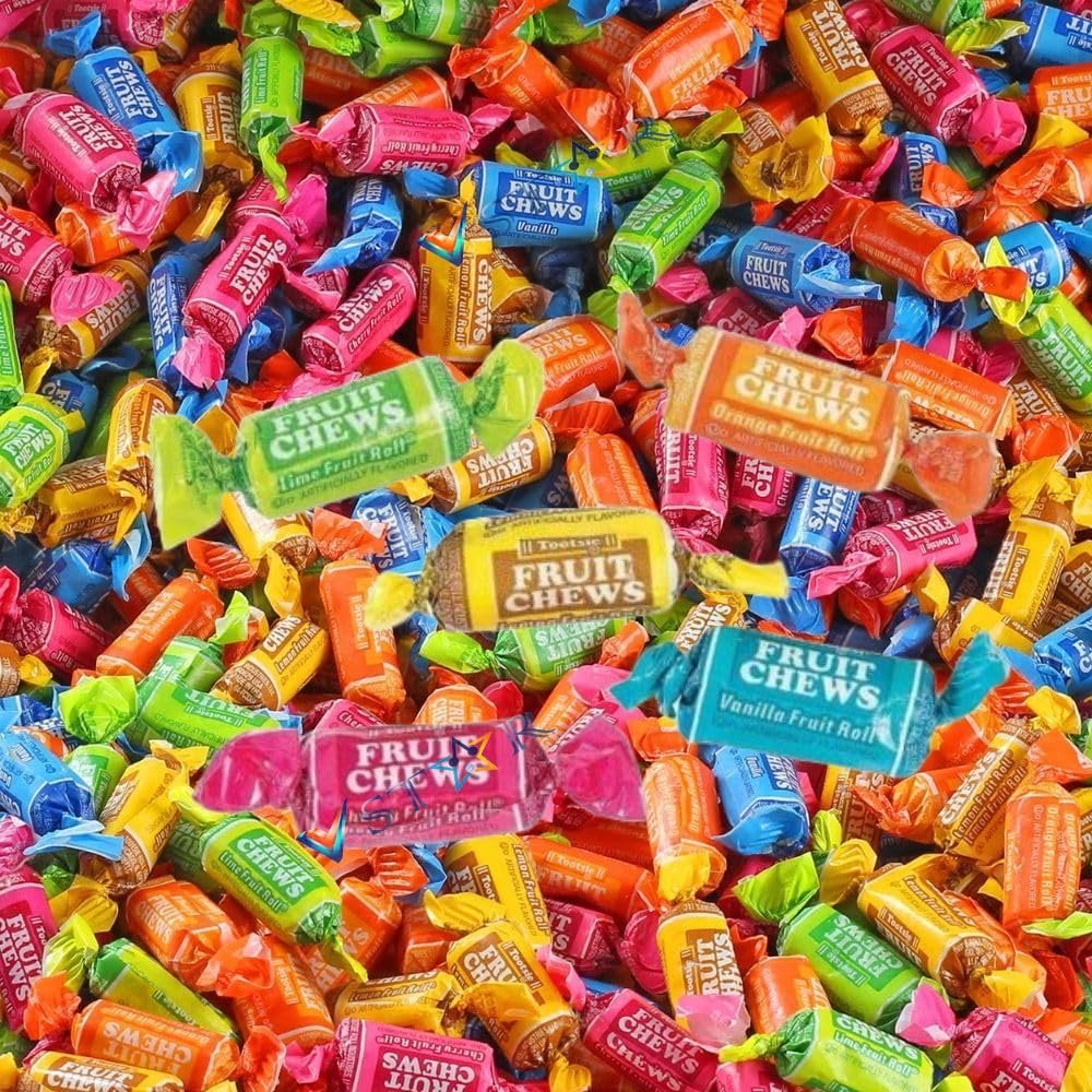 Tootsiie Individually Wrapped Candy Fruit Assorted Flavors Chews candy | Cherry, Lemon, Lime, Orange and Vanilla (1640g)