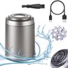 FreshCart Basics 2024 Portable Electric Mini Shaver Men, 2 in 1 Waterproof Wireless Rotary Shaver for Face & Body, Wet & Dry, Silver view 1