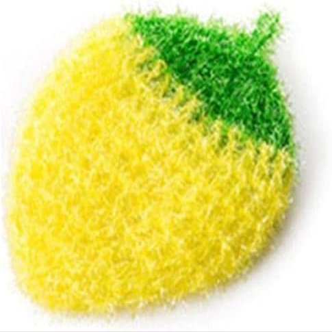 1 Pc Strawberry Colorful Scrubber, Non-Scratch Dish Scrubber, Household Cleaning Pad Scrubber Sponge, Non-Scratch Scrubber Cleaning Tools (Yellow)