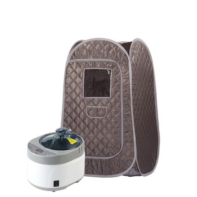 AOEGBY Steam Box Portable Steam Sauna Full Body Personal Home Spa Foldable Saunas Tent With 4L & 1500W Steam Generator Home Sauna(Khaki Set)