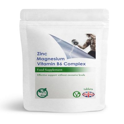 Zinc, Magnesium and Vitamin B6-30 Tablets (Vegan) Muscle Health and Recovery, Sleep Aid
