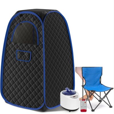 AOEGBY Steam Box Foldable Steam Sauna Portable Sauna For Home Tent Sauna Box With Steamer Remote Control Folding Chair 9 Levels Home Sauna