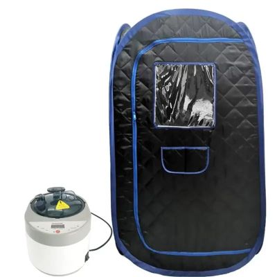 AOEGBY Steam Box Portable Steam Sauna Set Foldable One Person SPA Tent With 4L Larger Steamer,Remote Control Home Sauna(Black)