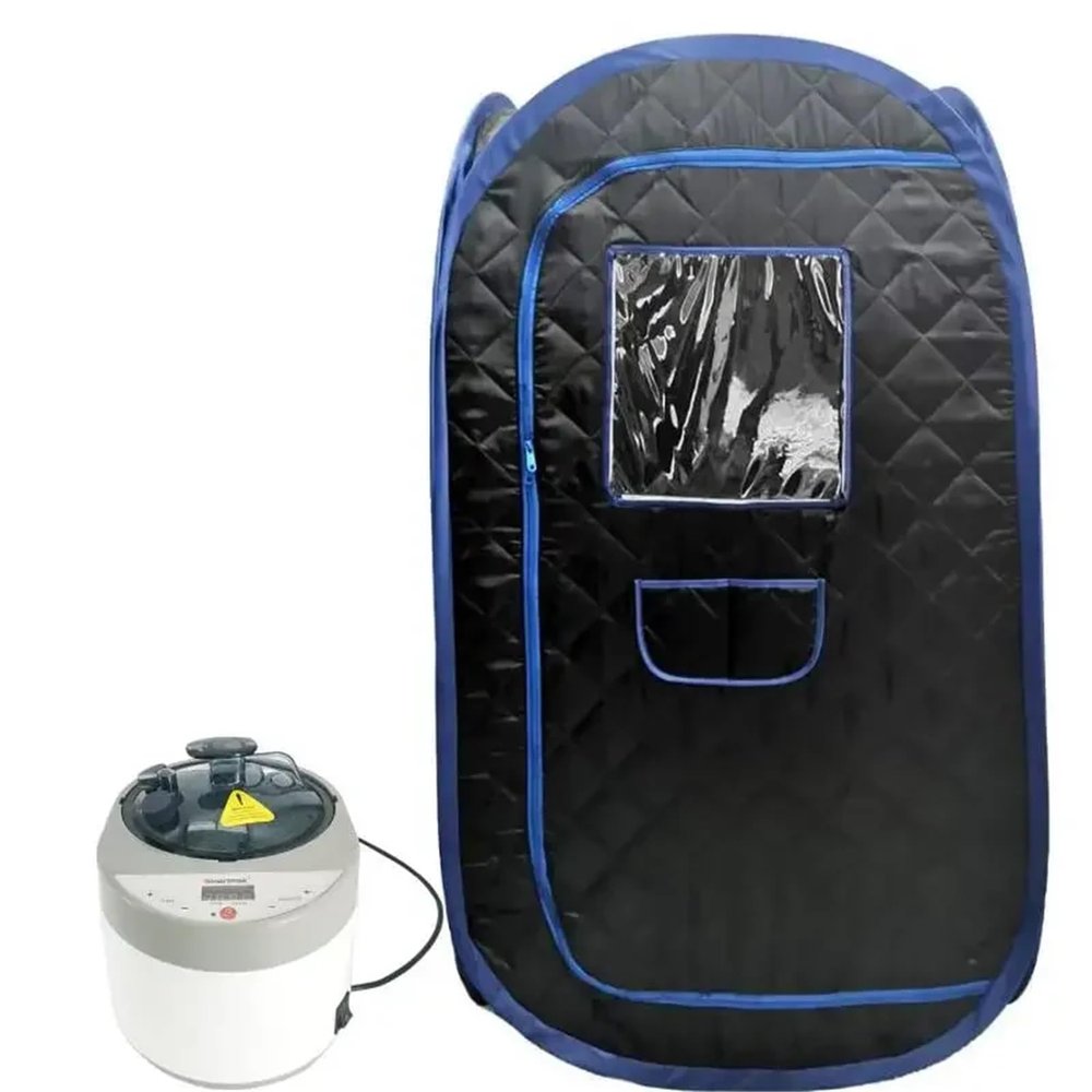 AOEGBY Steam Box Portable Steam Sauna Set Foldable One Person SPA Tent With 4L Larger Steamer,Remote Control Home Sauna(Black)