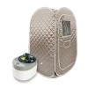 AOEGBY Steam Box Portable Steam Sauna Set Foldable One Person SPA Tent With 4L Larger Steamer,Remote Control Home Sauna(Black) view 2