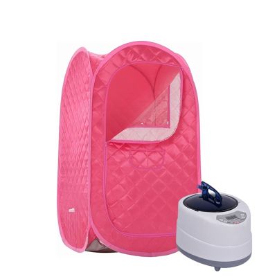 AOEGBY Steam Box Portable Sauna For Home Full Body Portable Steam Saunas Fold-able With 2L 1000 Watt Steamer Home Sauna(Rose Red Set)
