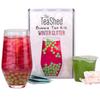 Winter Glitter Christmas Bubble Tea Kit Gift Box |Glitter Cranberry Bubble Tea Syrup, Apple Popping Boba, Premium Tea and Paper Straws | Makes 3 Bubble Teas | Vegan | by THE TEASHED view 1