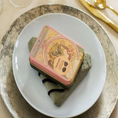 30g Amatller Dark Chocolate leaves Art Deco Tins