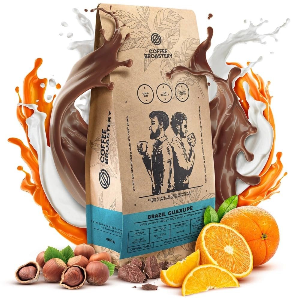 Coffee Broastery Coffee Beans Brazil Guaxupe Premium 400g 0.4kg | Brazilian Speciality Coffee | Brazil | Freshly Roasted | Artisan Coffee Roastery | Coffee Bags | Coffee Beans | Espresso Coffee