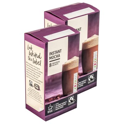 16 x Premium Instant Mocha Individual Sachets, Rich Chocolate with Smooth Coffee - 16 x 15.5g