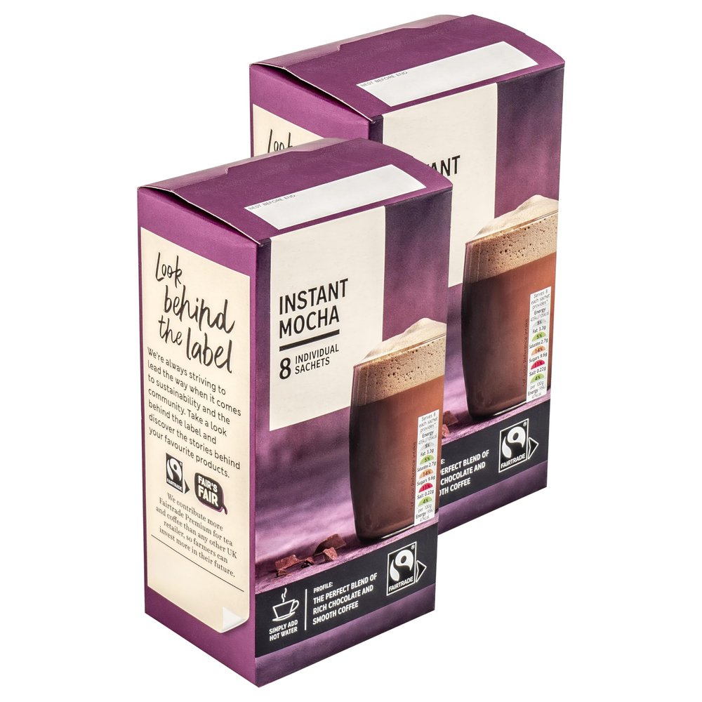 16 x Premium Instant Mocha Individual Sachets, Rich Chocolate with Smooth Coffee - 16 x 15.5g