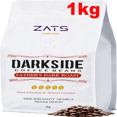 ZATS Coffee Beans Father's Dark Roast 1kg, Single Origin 100% Arabica - Intensity 5/5 - Strong Italian Artisan Espresso, Dark Roasted Speciality Whole Coffee Beans