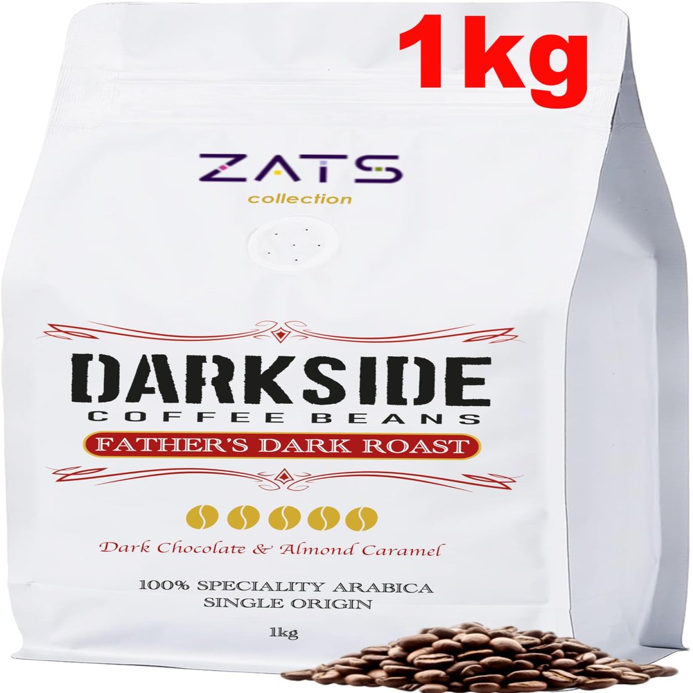 ZATS Coffee Beans Father's Dark Roast 1kg, Single Origin 100% Arabica - Intensity 5/5 - Strong Italian Artisan Espresso, Dark Roasted Speciality Whole Coffee Beans