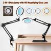 15X Magnifying Glass Lamp with Clamp and Stand, 72 LEDs Desk Lamp with 3 Color Temperatures and 10 Levels Adjustable Brightness for Diamond Art Accessories Hobbies Crafts Reading Close Work Magnifier view 2