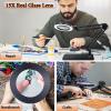 15X Magnifying Glass Lamp with Clamp and Stand, 72 LEDs Desk Lamp with 3 Color Temperatures and 10 Levels Adjustable Brightness for Diamond Art Accessories Hobbies Crafts Reading Close Work Magnifier view 3