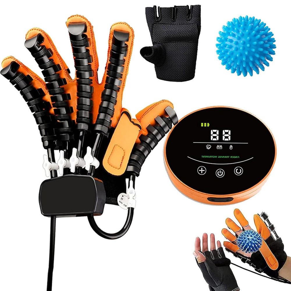 GAOXIAO Rehabilitation Gloves for Stroke Patients, Finger and Hand Function Trainer Robot Rehab Gloves, Hemiplegia Arthritis Finger Orthosis for Cerebral Palsy Hemiplegia Patient A Right XL
