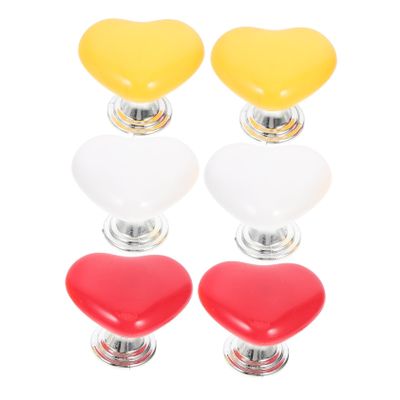 FRCOLOR 6pcs Heart Shaped Toilet Button Flush Tank Assist Nail-Safe Easy to Install for Bathroom