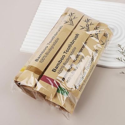 20pcs/Pack Bamboo Toothbrush with Coloured Soft Bristles Eco Friendly Biodegradable Organic Natural Wood Toothbrush for Sensitive Gums
