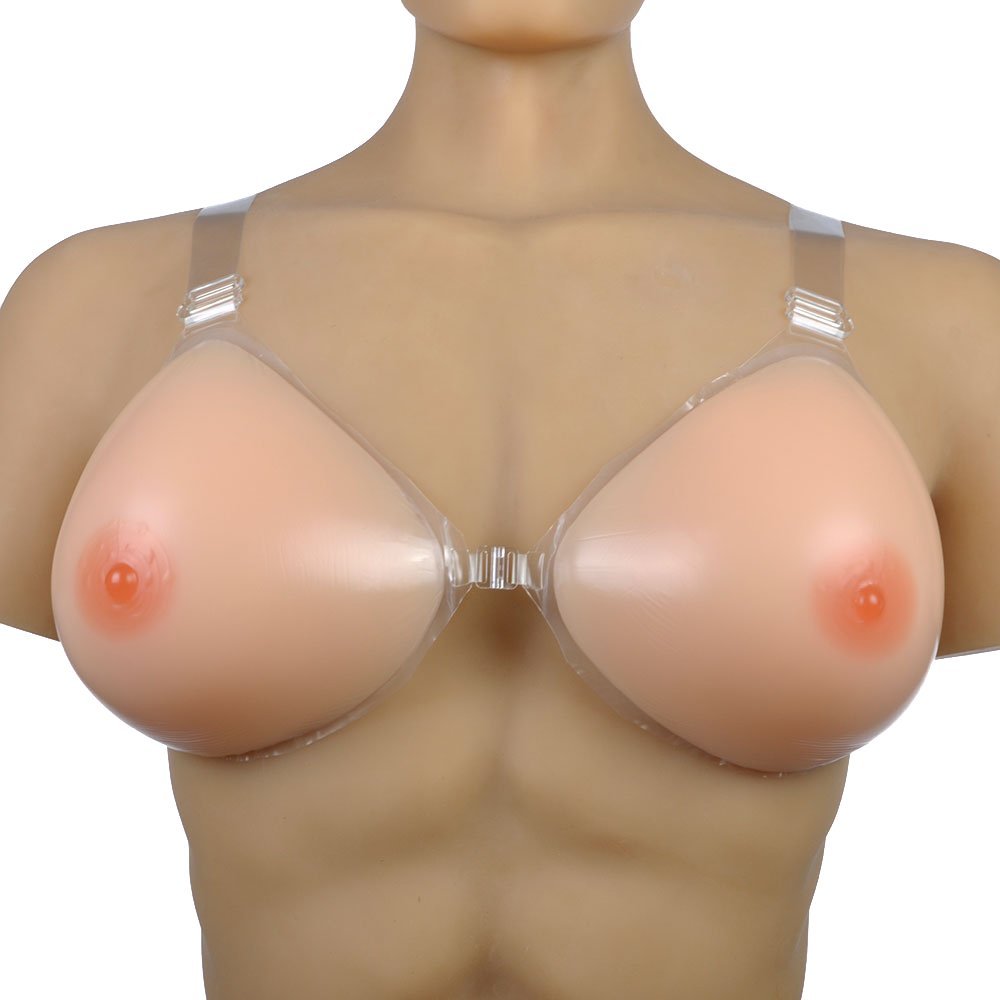 KRLZKID Silicone Breast with Adjustable Strap Crossdresser Transgender Cosplay Mastectomy Boob Prosthesis Enhancer,Skin-XXL