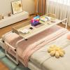 YHKJLYH Adjustable Overbed Table with Wheels Height and Length Adjustable Standing Workstation Mobile Cross Bed Desk Overbed Laptop Table Over Bed Desk(Color:Oak) view 1