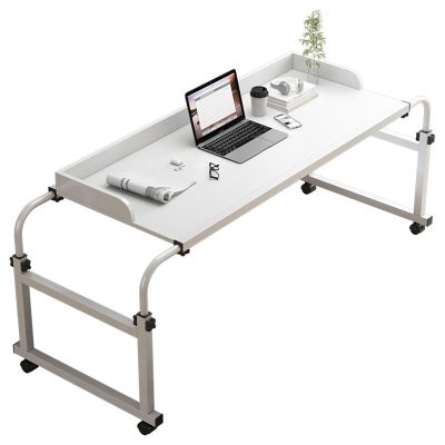 YHKJLYH Overbed Table Rolling Overbed Table for Twin/Full/Queen/King Size Bed Frame - Mobile Laptop Desk with Wheels - Adjustable Height Rolling Bed Table for Computer Work and Dining