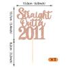1 Pack 15th Birthday Cake Topper Glitter Straight Outta 2010 Fifteen Awesome Since 2010 Cake Pick 15 Fabulous Cupcake Decorations for 15th Birthday Wedding Anniversary Party Supplies Rose Gold view 2