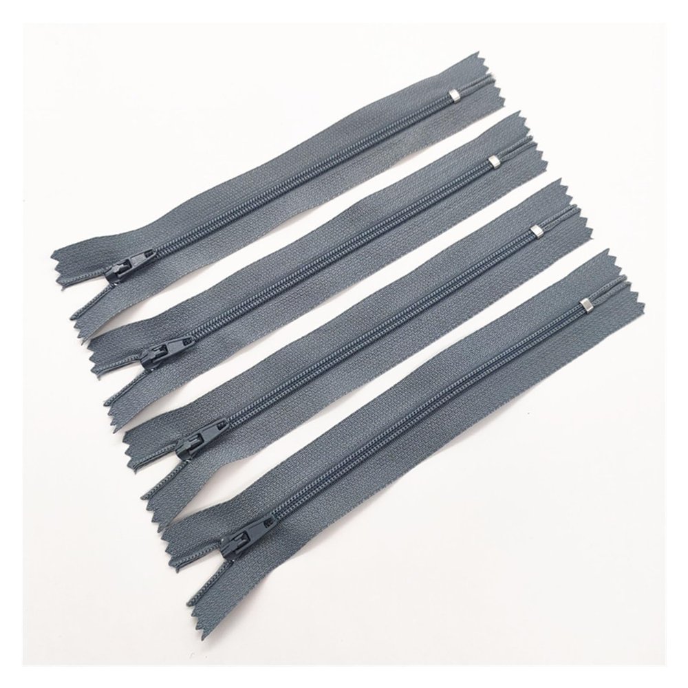 20Pcs 3# 7.5-60CM (3-24 Inches) Closed Nylon Coil Zipper Sewing(Grey,7.5cm)