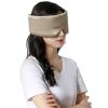 Double Layer Silk Sleeping Mask Large Eye Coverage Sleep Mask Soft Eye Patch Blackout Blindfold Shading Eye Cover Travel Relax(Apricot) view 1