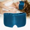 Double Layer Silk Sleeping Mask Large Eye Coverage Sleep Mask Soft Eye Patch Blackout Blindfold Shading Eye Cover Travel Relax(Apricot) view 2