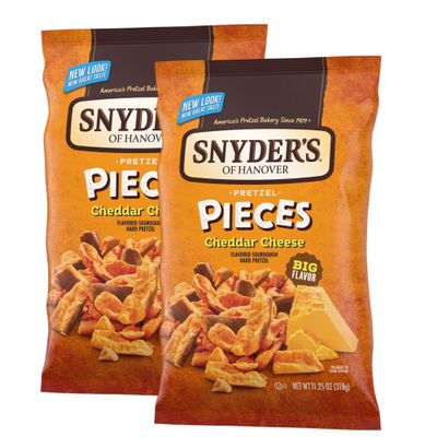 Snyder's of Hanover Pretzel Pieces, Cheddar Cheese 318g, (Pack of 2)