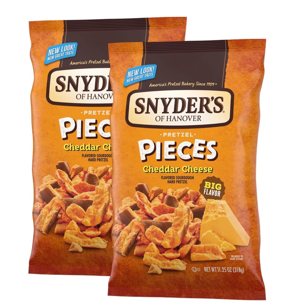 Snyder's of Hanover Pretzel Pieces, Cheddar Cheese 318g, (Pack of 2)