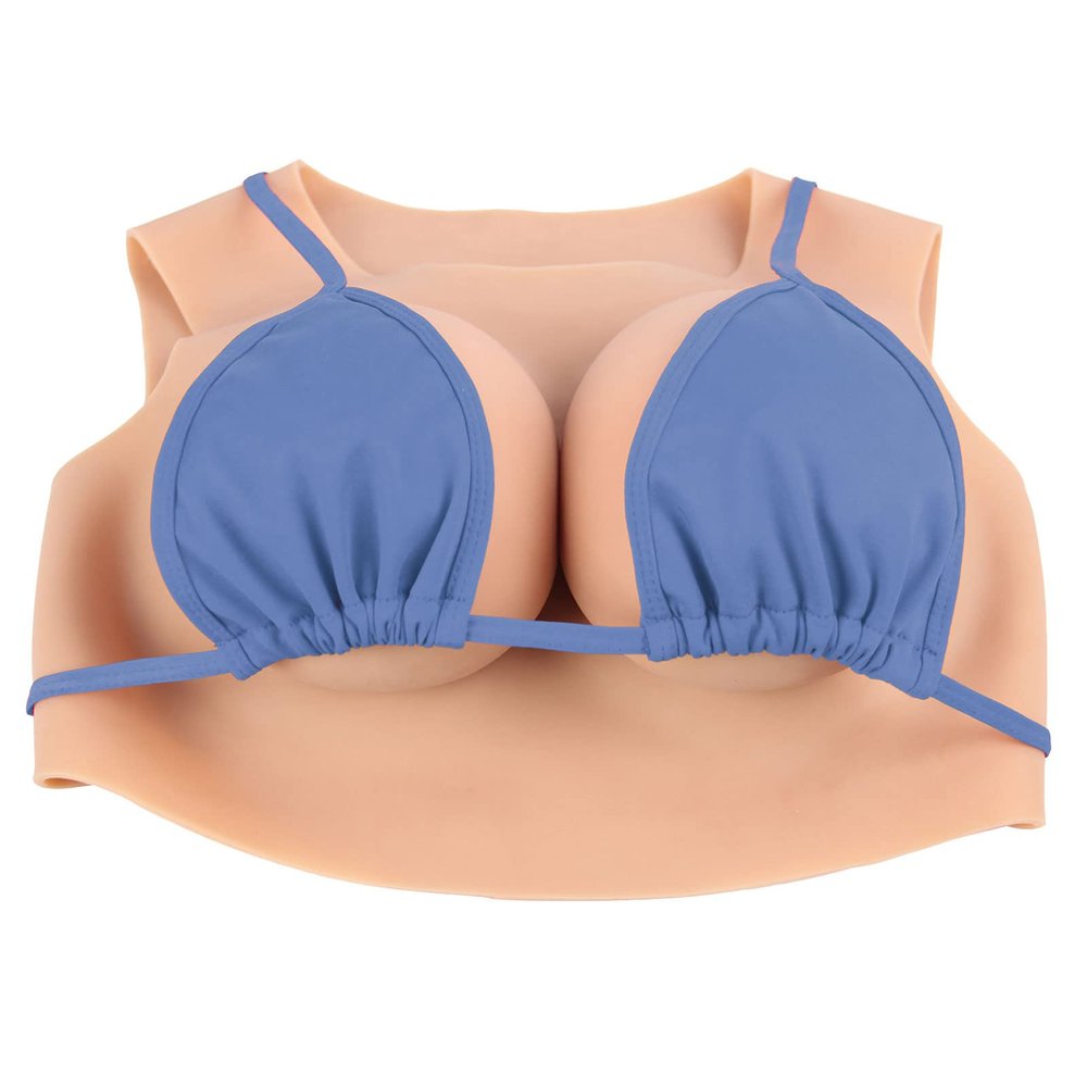 Fake breasts, Breastplate Round Collar Breast Forms Prosthesis with/for Mastectomy Fake Boobs Enhancer