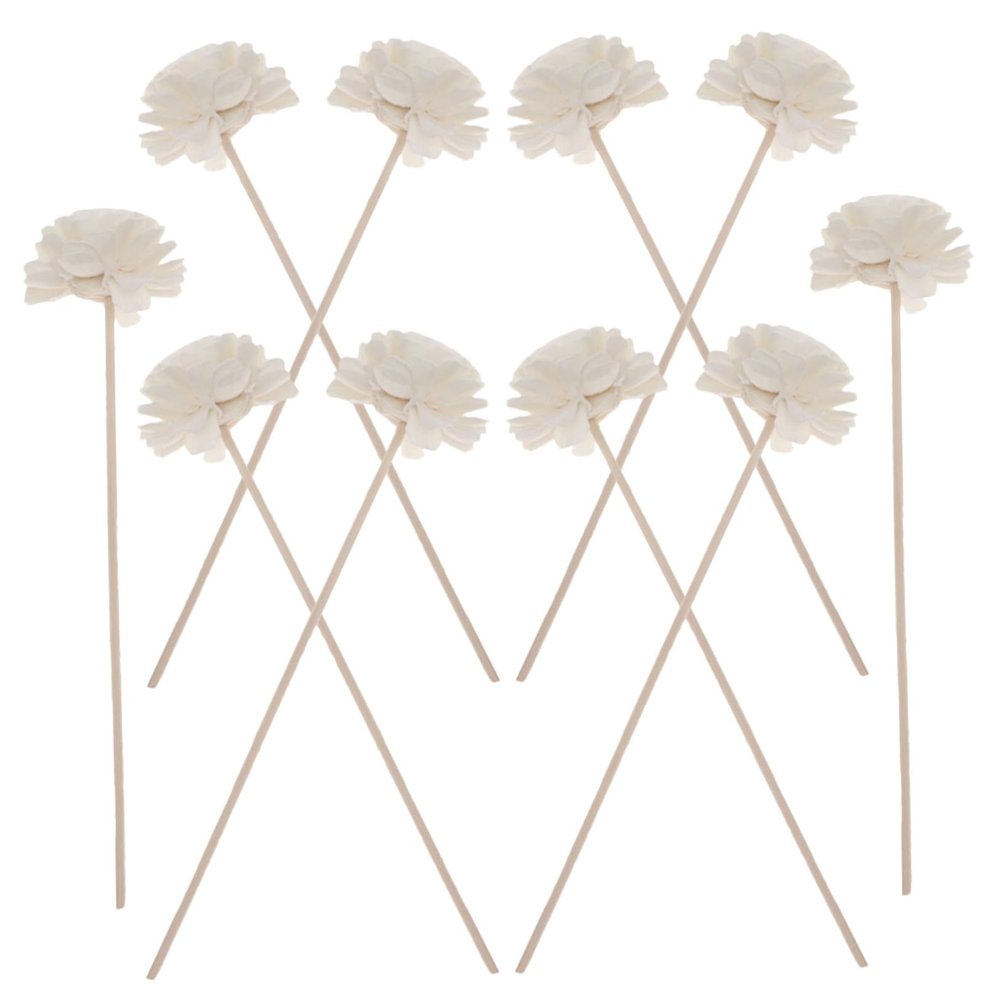 Cabilock Rattan Reed Diffuser Sticks 4.5cm Length Beige 10pcs with Artistic Design to Enhance Aroma Density for Essential Oil Diffusers for Car and Small Vase Decorations