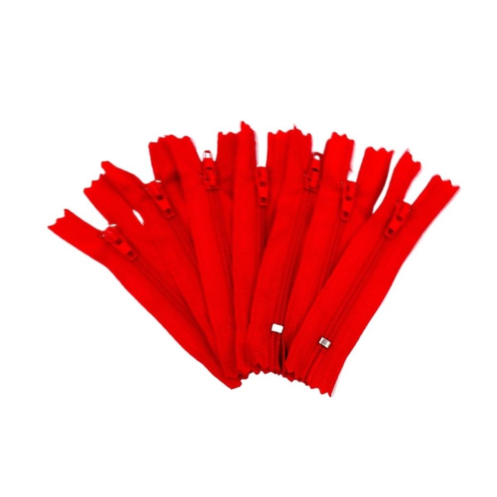 10pcs 3 Inch-24 Inch (7.5cm-60cm) Nylon Coil Zippers for Tailor Sewing Crafts Nylon Zippers(Red,15cm)