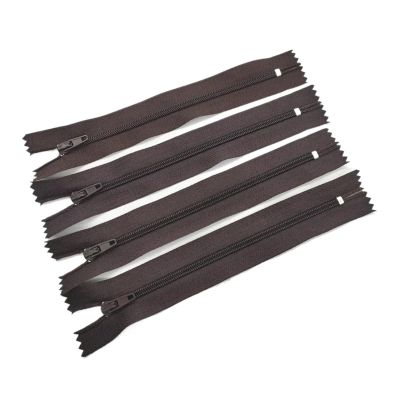 10Pcs 3# 7.5Cm-60Cm (3-24 Inches) Closed Nylon Coil Zipper(Coffee,20cm)