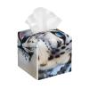 Blue Eyed Snow Leopard Printed Leather Tissue Box Cover Square Cute Tissue Box Holder Decorative Organizer for Bathroom Bedroom Office Car view 1