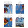 Hot Air Balloons Printed Leather Tissue Box Cover Square Cute Tissue Box Holder Decorative Organizer for Bathroom Bedroom Office Car view 2