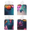Beautiful Butterfly Printed Leather Tissue Box Cover Square Cute Tissue Box Holder Decorative Organizer for Bathroom Bedroom Office Car view 2