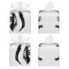 Eyelash Pattern Printed Leather Tissue Box Cover Square Cute Tissue Box Holder Decorative Organizer for Bathroom Bedroom Office Car view 2