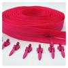 10 Meters Long Zipper 20 Auto Locking Sliders Invisible Nylon 3# Zipper Used for Clothing Handbags(Rose red) view 1