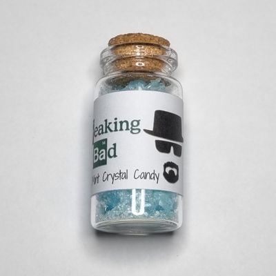 Breaking Bad Inspired Blue Mint Candy Glass Vial Jar - Joke Present - Los Polos hermanos