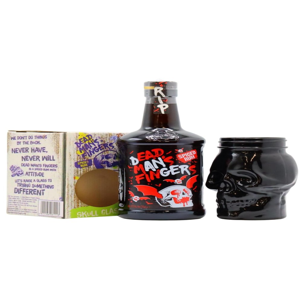 Dead Man's FingersRum - Spiced Halloween 2024 Edition Rum 70cl 37.5% ABV (Includes Black Skull Glass)