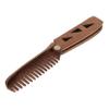 Beaupretty Wooden Mustache Comb Portable Folding Wide Tooth Beard Comb for Men Pu Case Curly Hair for Travel Styling view 1