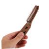 Beaupretty Wooden Mustache Comb Portable Folding Wide Tooth Beard Comb for Men Pu Case Curly Hair for Travel Styling view 3
